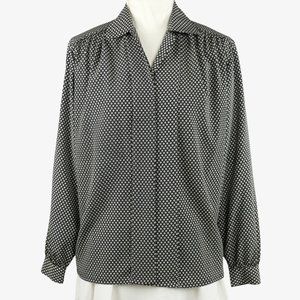 Vintage Impressions of California Black & Off-White Button-Down Blouse